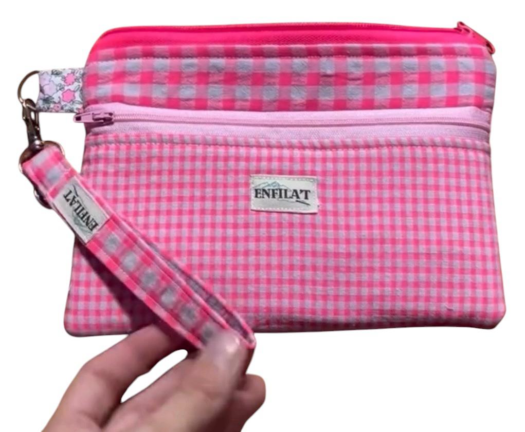 BOSSA DE MÀ MINI DOBLE CREMALLERA - LLENGUES MALLORQUINES GRANATE
