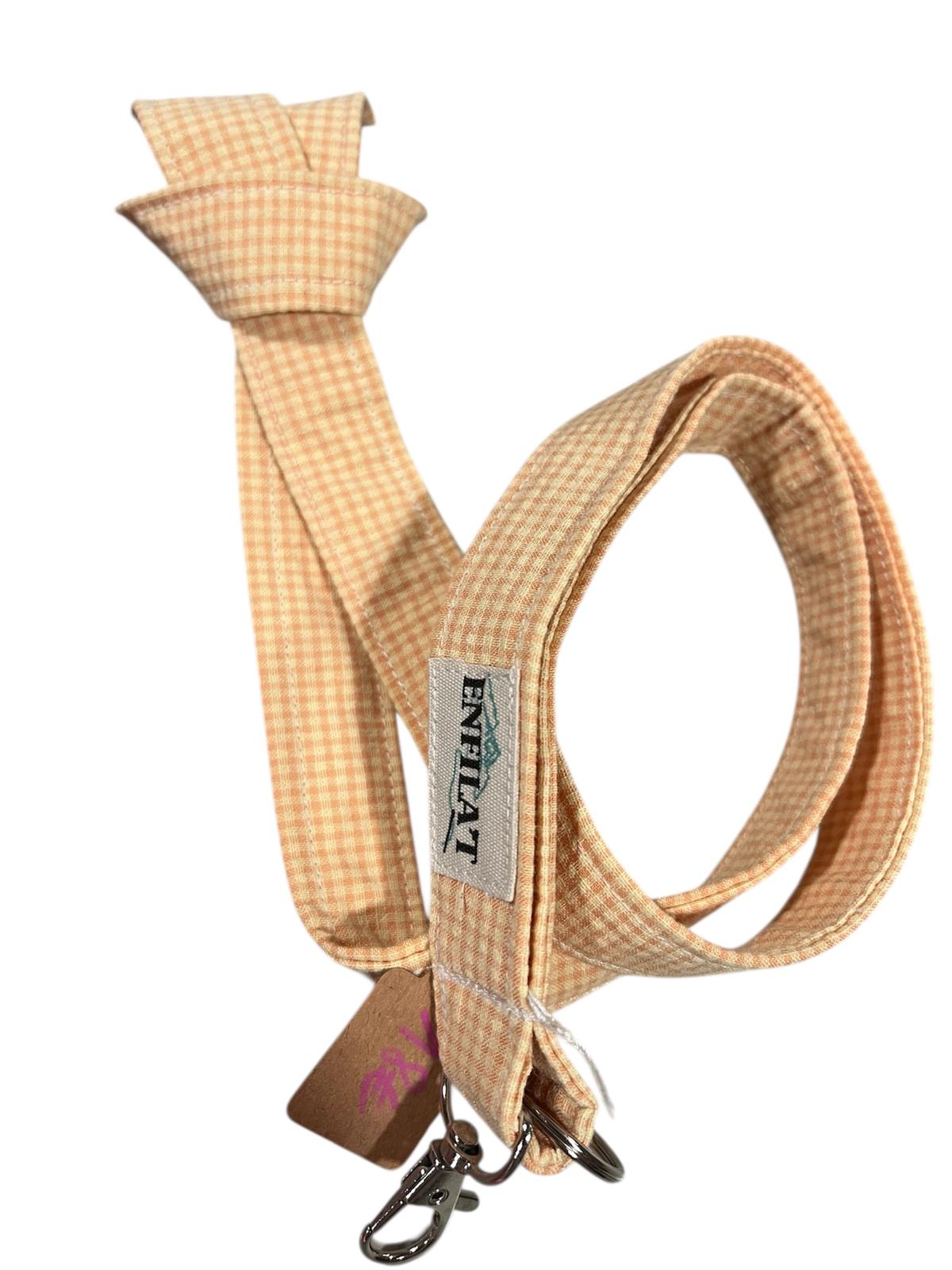 CLAUER LLARG LANYARD - VICHY vainilla QUADRE 3MM