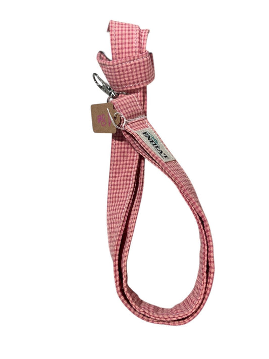 CLAUER LLARG LANYARD - VICHY ROSA SALMÓ QUADRE 3MM