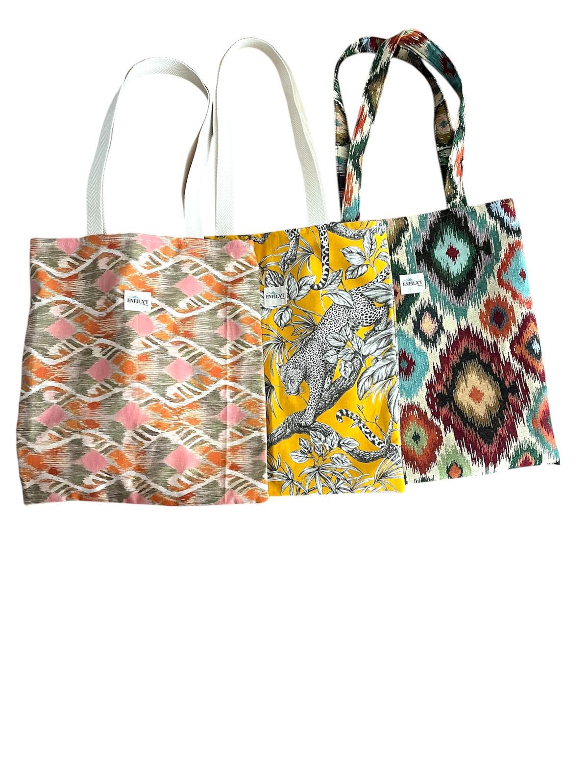 TOTEBAG REVERSIBLE - SANEFA ROSA,VERD I TARONJA