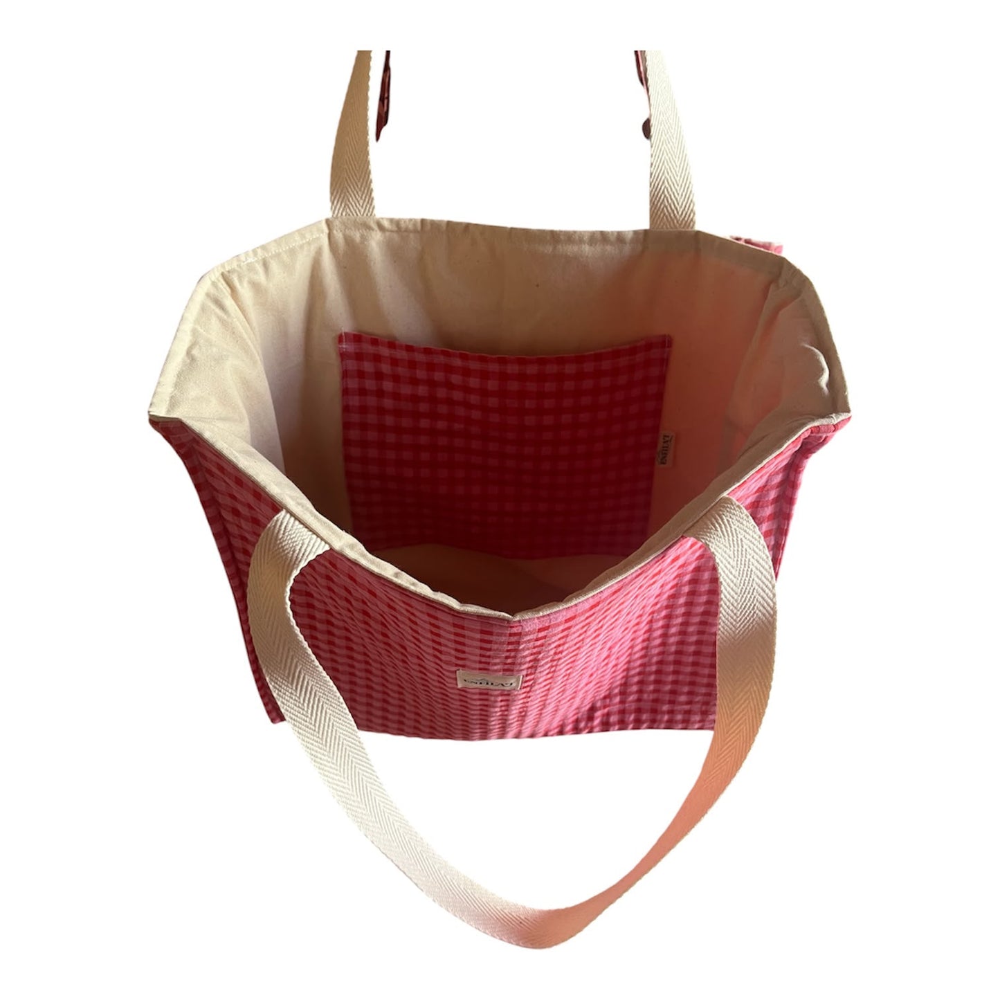 BOSSA XL VICHY MADUIXA 2 (rosa i vermell)