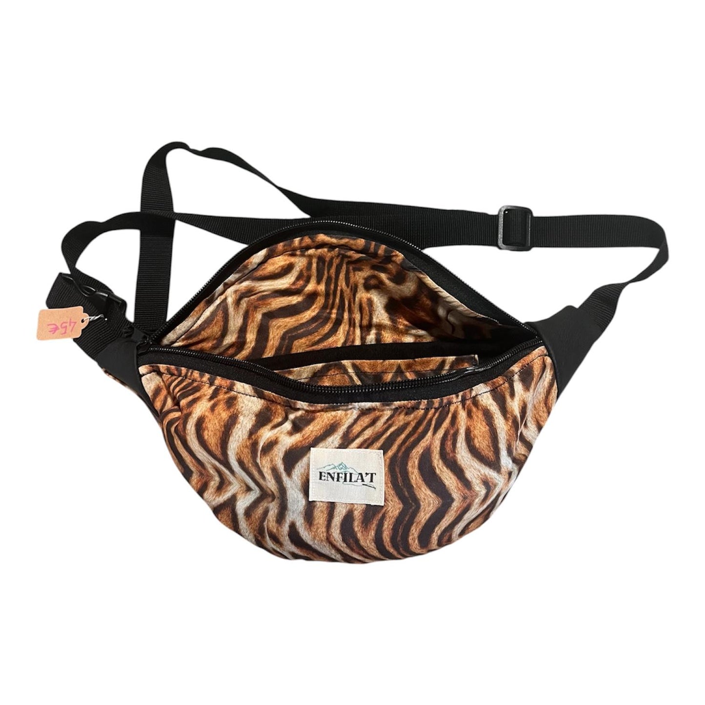 RONYONERA ENFILA'T - ANIMAL PRINT TIGRE COMBINAT AMB  polipell NEGRE