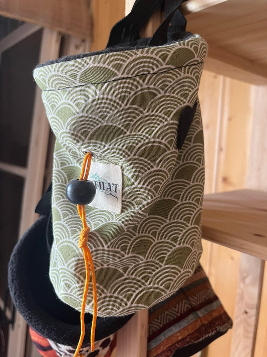 MAGNESIERA ESCALADA ESPORTIVA - tela ètnica verd
