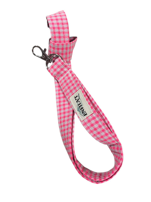 CLAUER LLARG LANYARD - VICHY ROSA FLUOR QUADRE 3MM